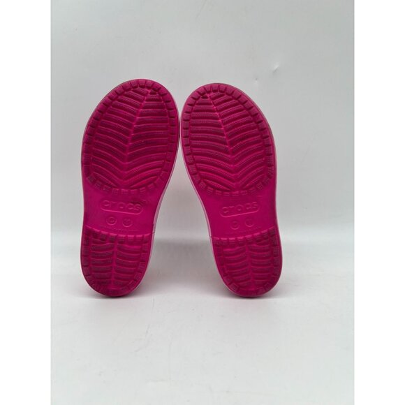 Crocs Kids Slip-On Water Shoes Girls Size 11 Pink Ventilation Holes Toe Cap - Picture 7 of 13